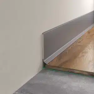 Л плинтус серебристый матовый тонкий 60 мм Lamelidecor 2