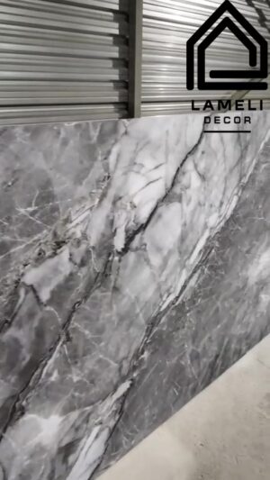 SPC  панель LameliDecor 1200*2800*3мм антивандальная фактурная полуматовая  сине серая SPCM026 3 мм